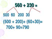 560 + 230 = 60 200 30 (500 + 200)+ (60+30)= 700+ 90=790
