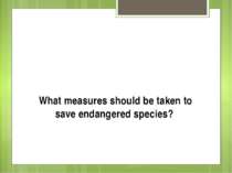 What measures should be taken to save endangered species?