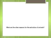 What are the other reasons for the extinction of animals?