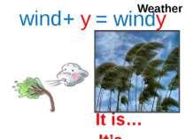 wind + y = windy Weather It is… It’s…