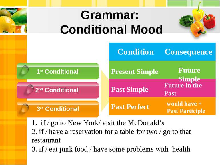Grammar: Conditional Mood 1st Conditional 2nd Conditional 3rd Conditional 1. ...