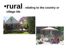 rural - relating to the country or village life