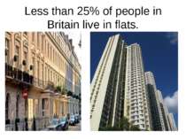 Less than 25% of people in Britain live in flats.
