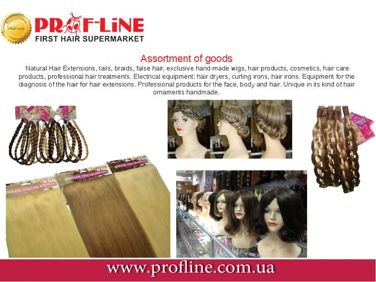 Assortment of goods Natural Hair Extensions, tails, braids, false hair, exclu...