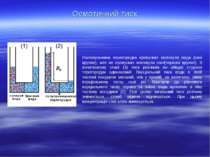 Осмотичний тиск Напівпроникна перегородка пропускає молекули води (сині кружк...