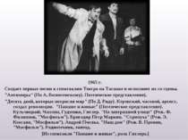 1965 г. Создает первые песни к спектаклям Театра на Таганке и исполняет их со...