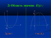 2) Область значень Е(у) : у у х х у b y b y b ; 8 ) (- 8 ; у b 0 0