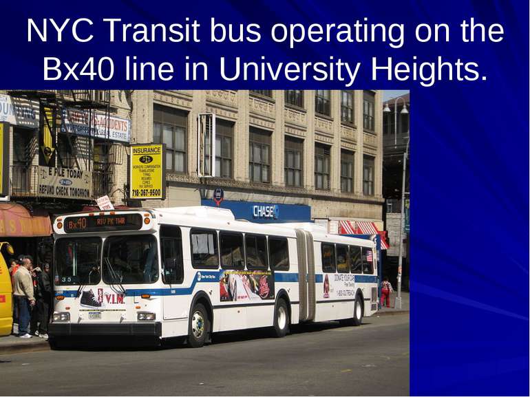 NYC Transit bus operating on the Bx40 line in University Heights.