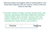 What are positive and negative sides of watching films? Let’s divide these ad...