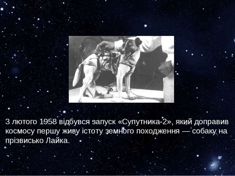 3 лютого 1958 відбувся запуск «Супутника-2», який доправив космосу першу живу...