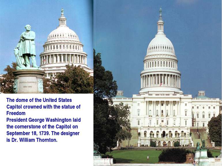 The dome of the United States Capitol crowned with the statue of Freedom Pres...