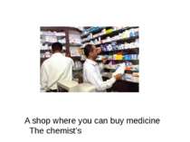A shop where you can buy medicine The chemist’s