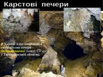 В Україні існує найдовша в світі гіпсова печера – Оптимістична (понад 157 км)...