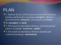 PLAN 1. Stylistic devices (SDs) based on interrelation between primary and de...
