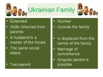 Ukrainian Family Extended Skills inherited from parents A husband is a master...
