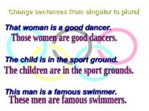 Change sentences from singular to plural That woman is a good dancer. The chi...