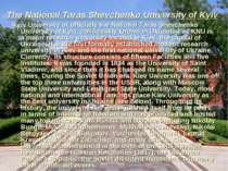 The National Taras Shevchenko University of Kyiv Kyiv University or officiall...