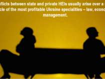 Conflicts between state and private HEIs usually arise over a narrow circle o...