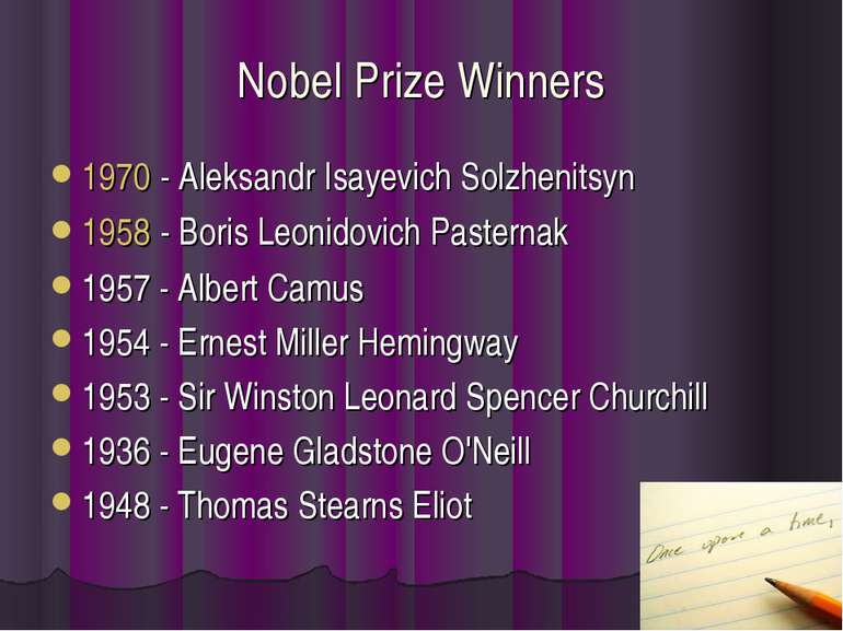 Nobel Prize Winners 1970 - Aleksandr Isayevich Solzhenitsyn 1958 - Boris Leon...