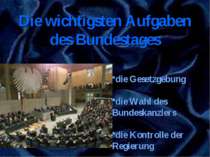 Die wichtigsten Aufgaben des Bundestages die Gesetzgebung die Wahl des Bundes...