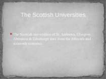 The Scottish universities of St. Andrews, Glasgow, Aberdeen & Edinburgh date ...