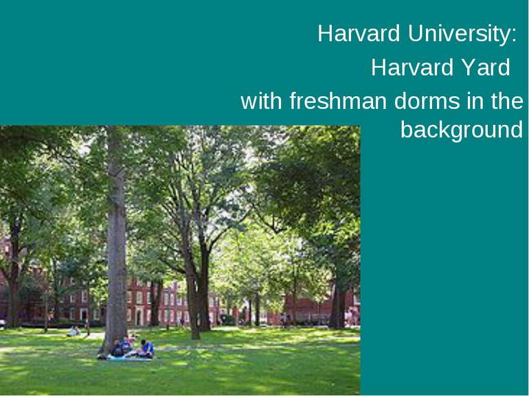 Harvard University: Harvard Yard   with freshman dorms in the background