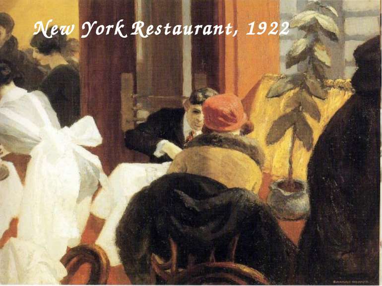 New York Restaurant, 1922