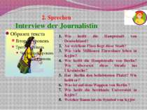 2. Sprechen  Interview der Journalistin Wie heißt die Hauptstadt von Deutschl...
