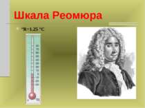Шкала Реомюра °R=1.25 °C