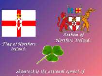 Flag of Northern Ireland. Shamrock is the national symbol of Ireland Anthem o...