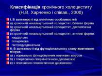 Класифікація хронічного холециститу (Н.В. Харченко і співав., 2000) І. В зале...