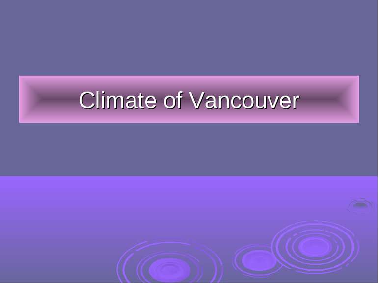 Climate of Vancouver