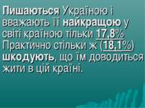 Пишаються Україною і вважають її найкращою у світі країною тільки 17,8% Практ...