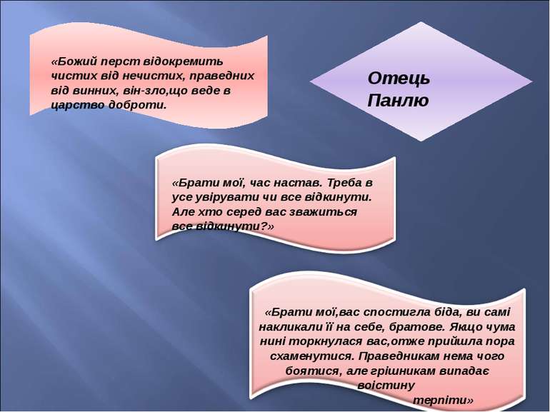 «Божий перст відокремить чистих від нечистих, праведних від винних, він-зло,щ...