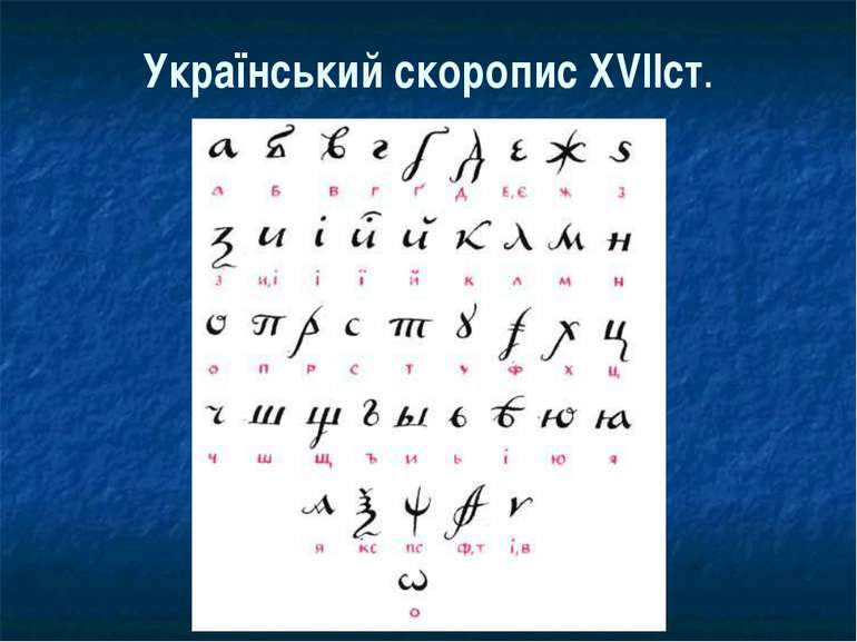 Український скоропис XVIIст.