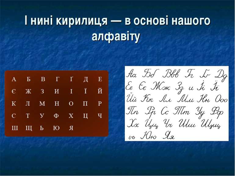 І нині кирилиця — в основі нашого алфавіту