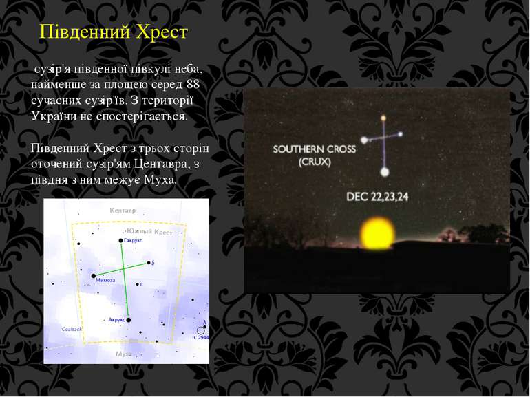 Південний Хрест сузір'я південної півкулі неба, найменше за площею серед 88 с...