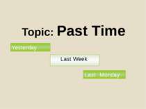 Topic: Past Time Last Week Yesterday Last Monday