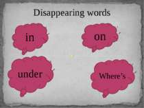 Disappearing words in on under Where’s