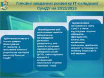 Головні завданняі розвитку ІТ-складової СумДУ на 2012/2013 Впровадження веб-о...