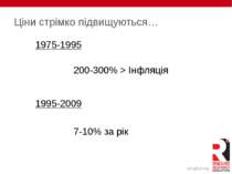 www.righttoresearch.org 200-300% > Інфляція 1975-1995 Ціни стрімко підвищують...