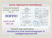 Курси підвищення кваліфікації ЛОІППО 04.02-28.04 2011 рік Результати останньо...