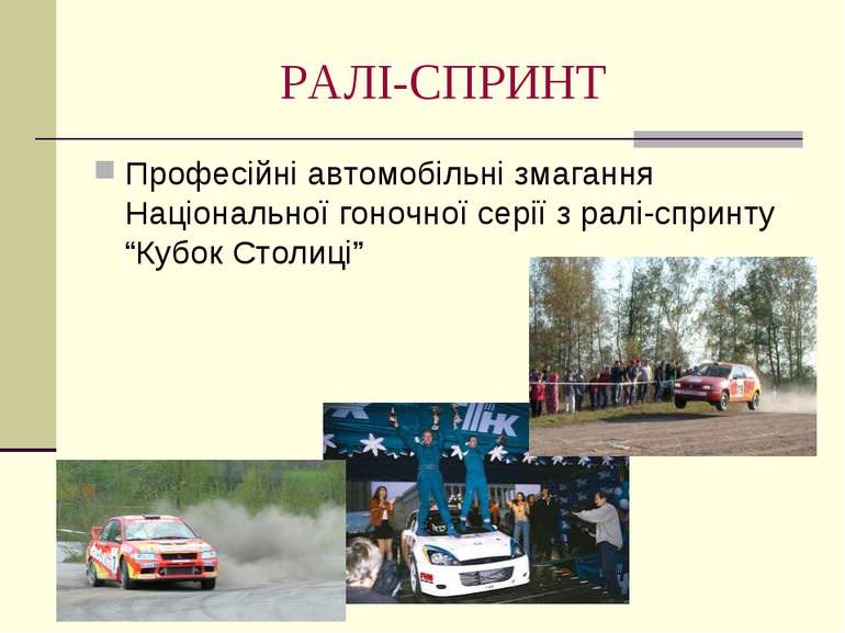 РАЛІ-СПРИНТ Професійні автомобільні змагання Національної гоночної серії з ра...