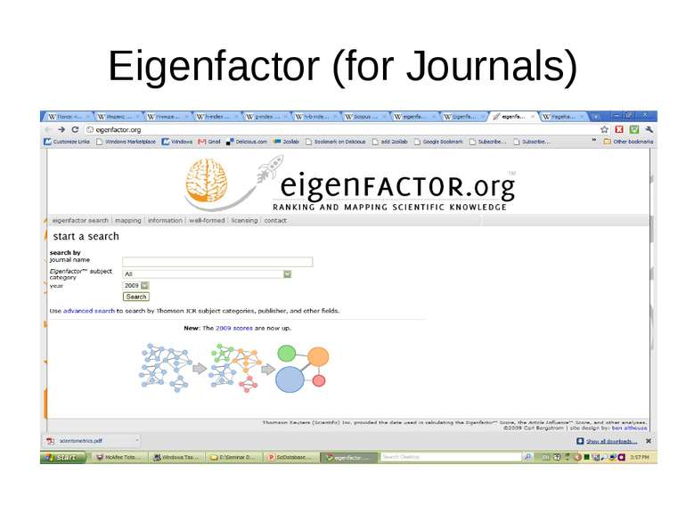 Eigenfactor (for Journals) (с) Інформатіо, 2011