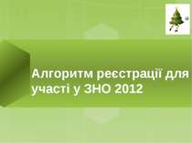 Алгоритм реєстрації для участі у ЗНО 2012