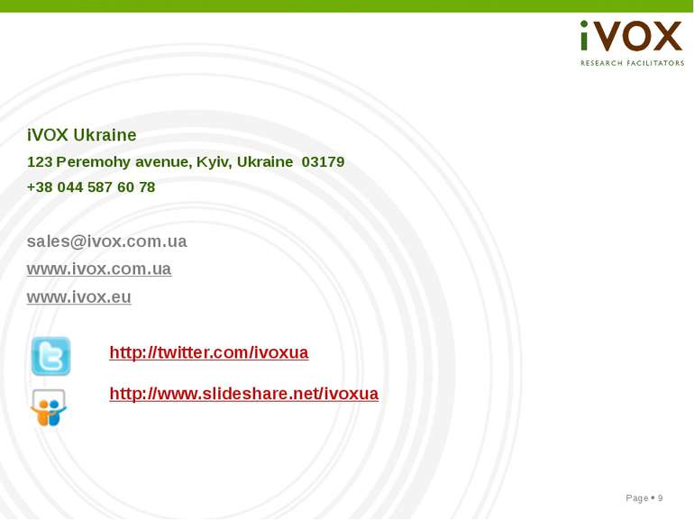iVOX Ukraine 123 Peremohy avenue, Kyiv, Ukraine 03179 +38 044 587 60 78 sales...