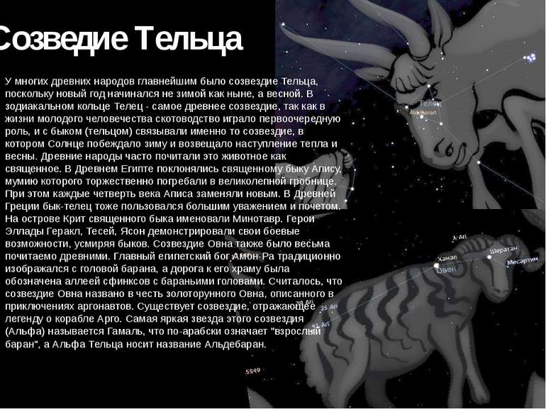 Созведие Тільця У багатьох стародавніх народів найголовнішим було сузір'я Тел...