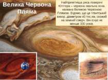 Найпримітніша риса поверхні Юпітера – червона овальна зона, названа Великою Ч...