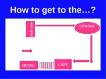How to get to the…? HOTEL BUS STOP CINEMA CAFE