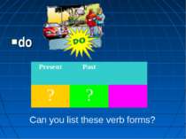do Can you list these verb forms? Present Past ? ?
